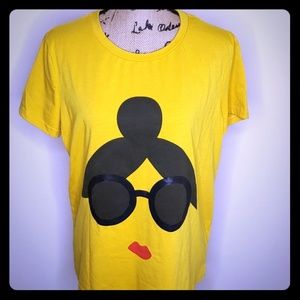 Short sleeved yellow face shirt